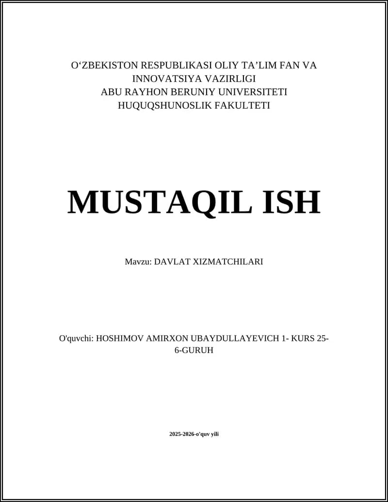 DAVLAT XIZMATCHILARI