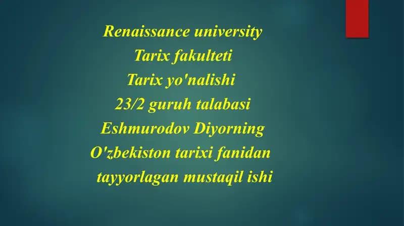 mustaqil ishi taqdimoti