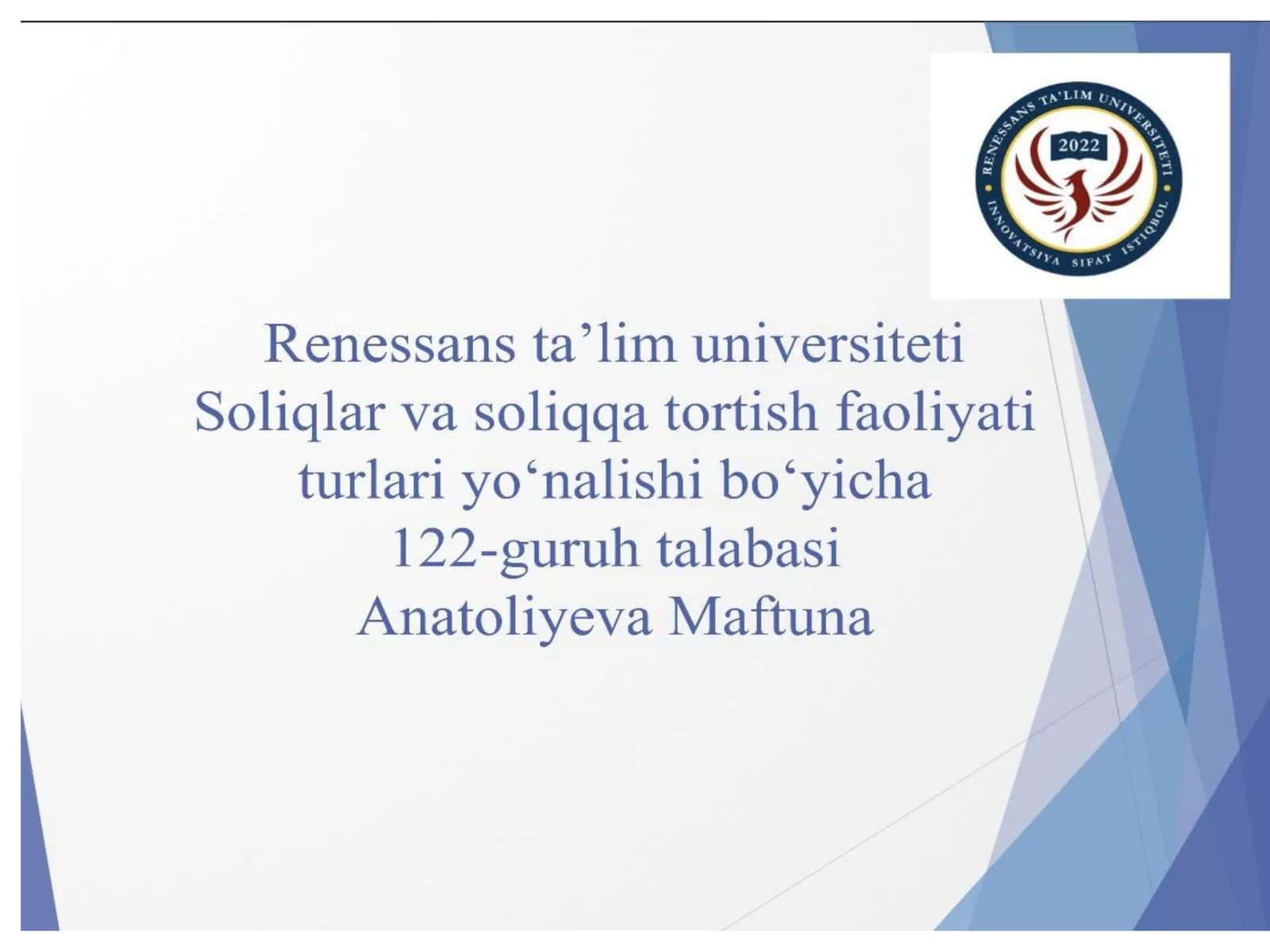 Soliqlar va Majburiy To‘lovlarni Hisobga Olish