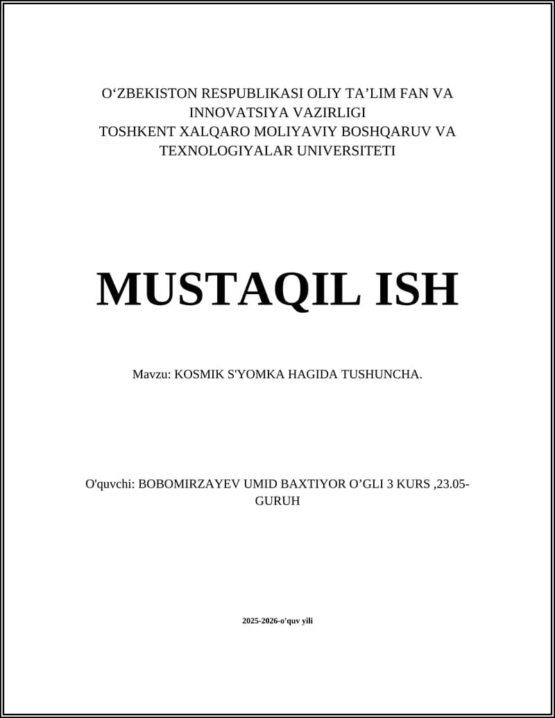 Kosmik s'yomka