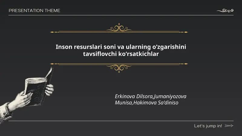Inson resurslari soni va ularning oʻzgarishini tavsiflovchi koʻrsatkichlar