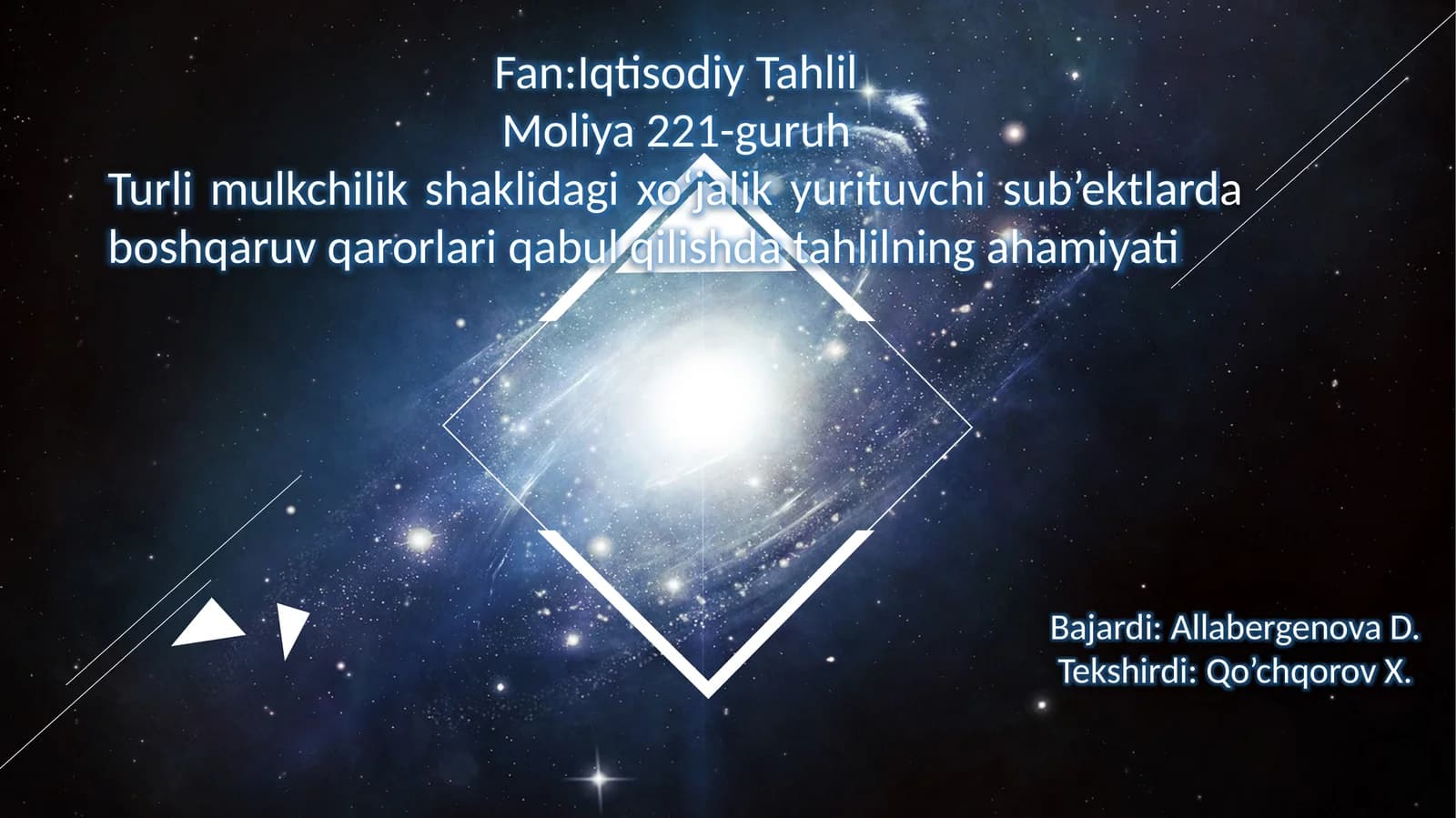 Fan:Iqtisodiy Tahlil