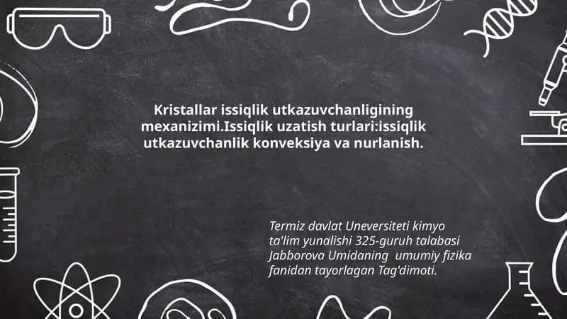 Kristallar issiqlik utkazuvchanligining mexanizimi