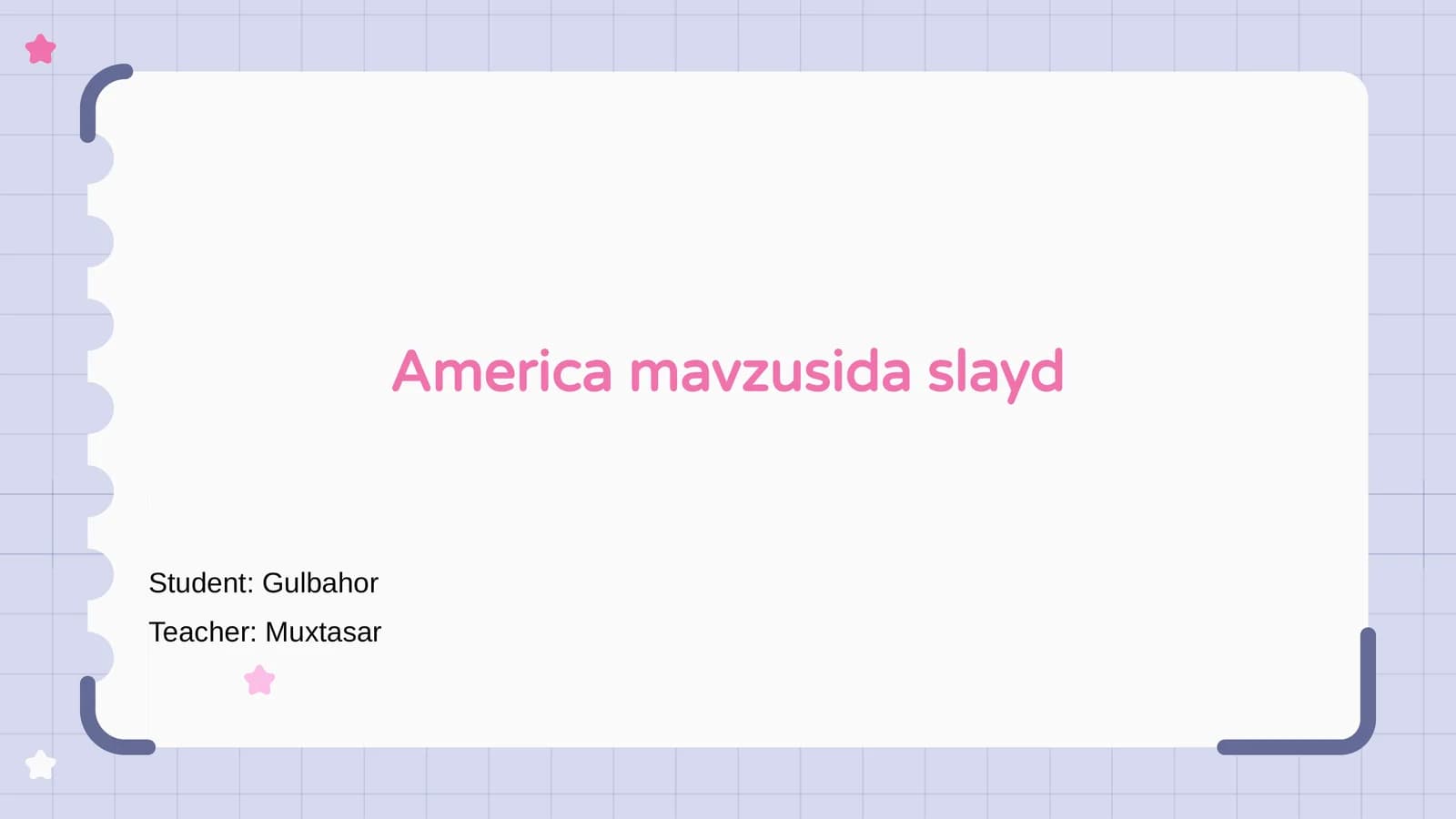 America mavzusida slayd