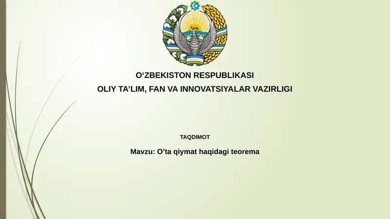 Oraliq qiymat teoremasi