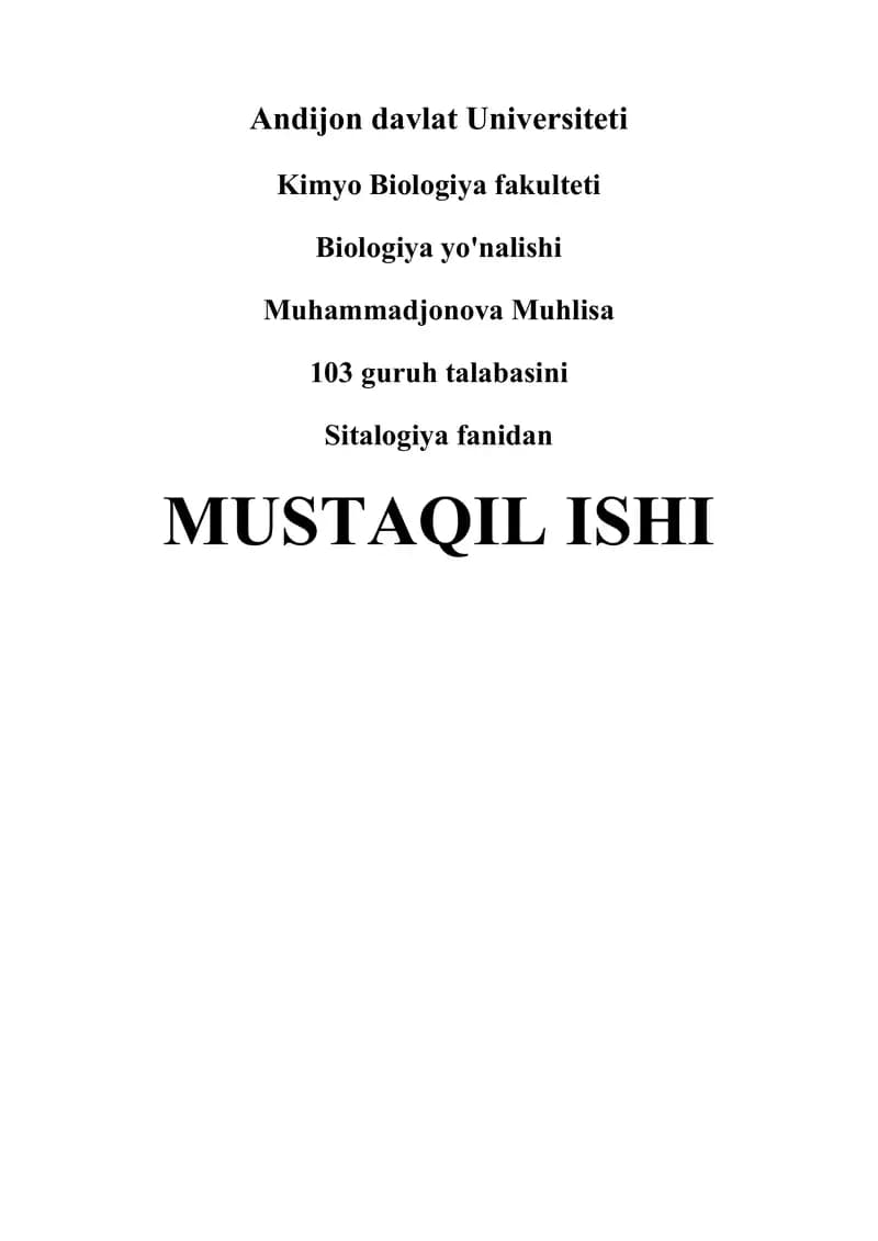 Eukariot o’simlik hujayrasi