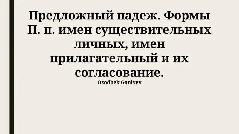 Формы предложного падежа имен существительных