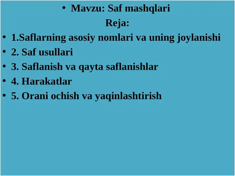 Saf mashqlari