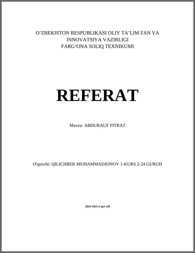 Абдурауф Фитрат
