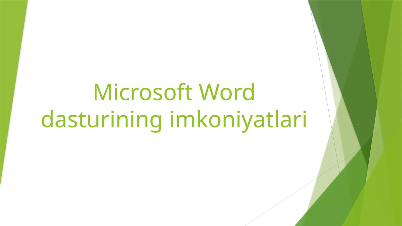Microsoft Worddasturiningimkoniyatlari