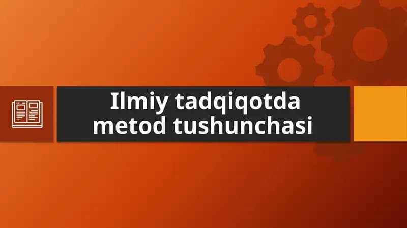 Ilmiytadqiqotda metod tushunchasi