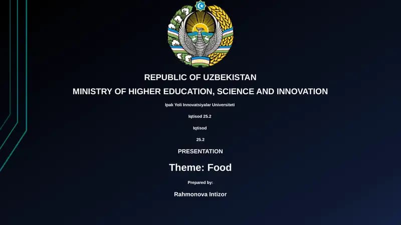 Food Presentation Iqtisod 25.2