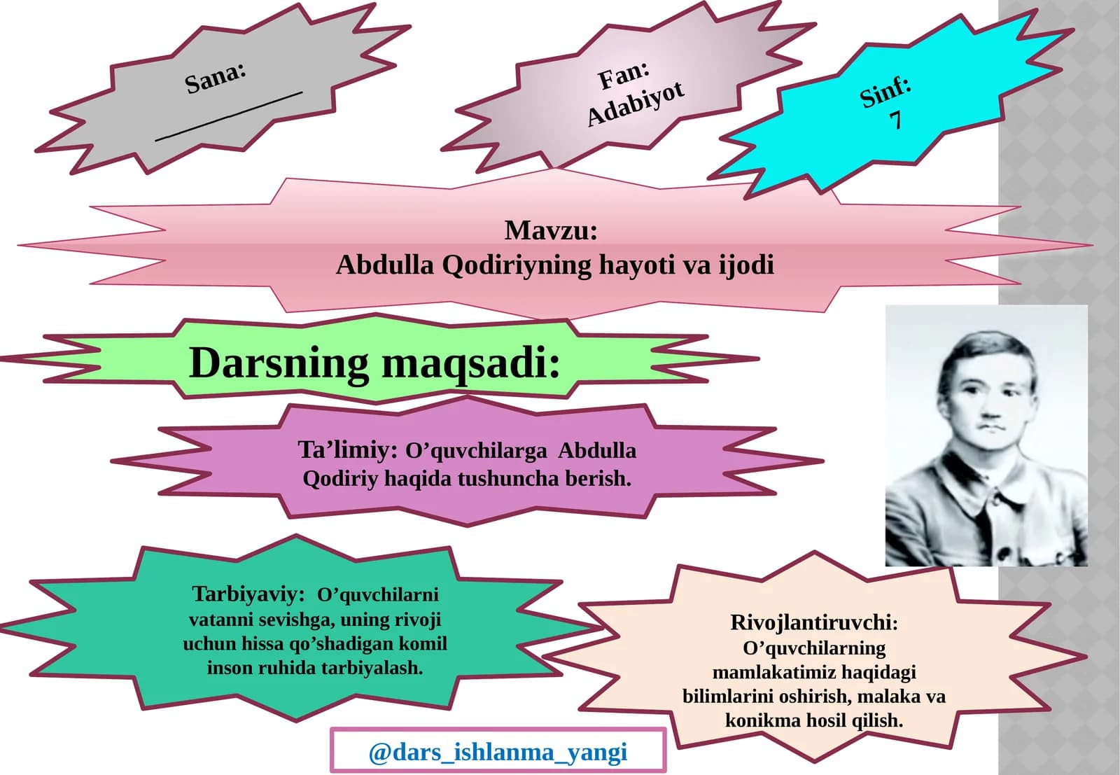 Abdulla Qodiriyning hayoti va ijodi