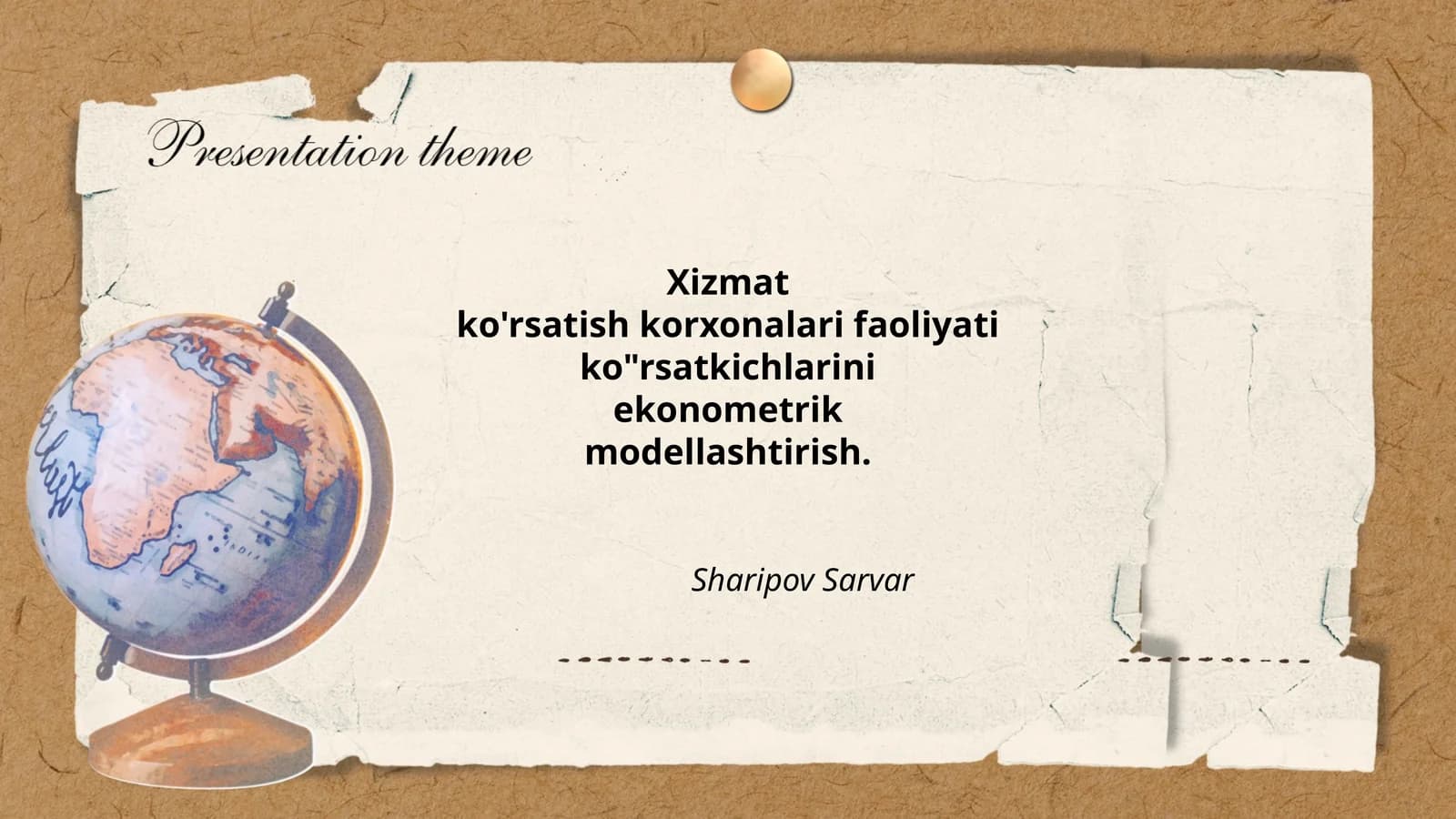 Xizmatlar Bozori va uning Tavsifi