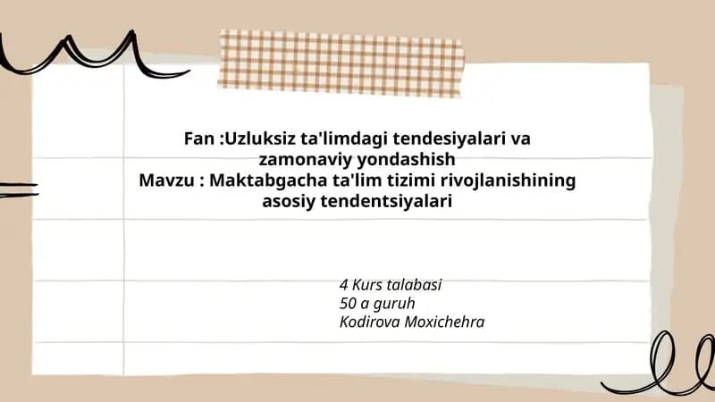 Uzluksiz ta'limdagi tendesiyalari va zamonaviy yondashish