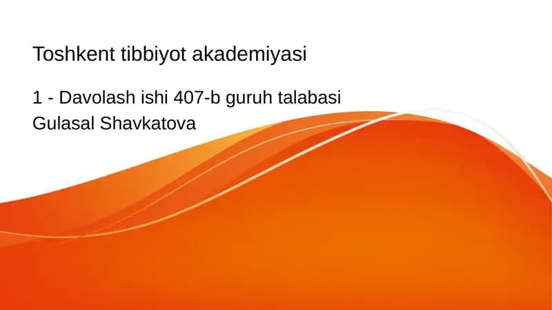 Davolash ishi 407-b guruh talabasi