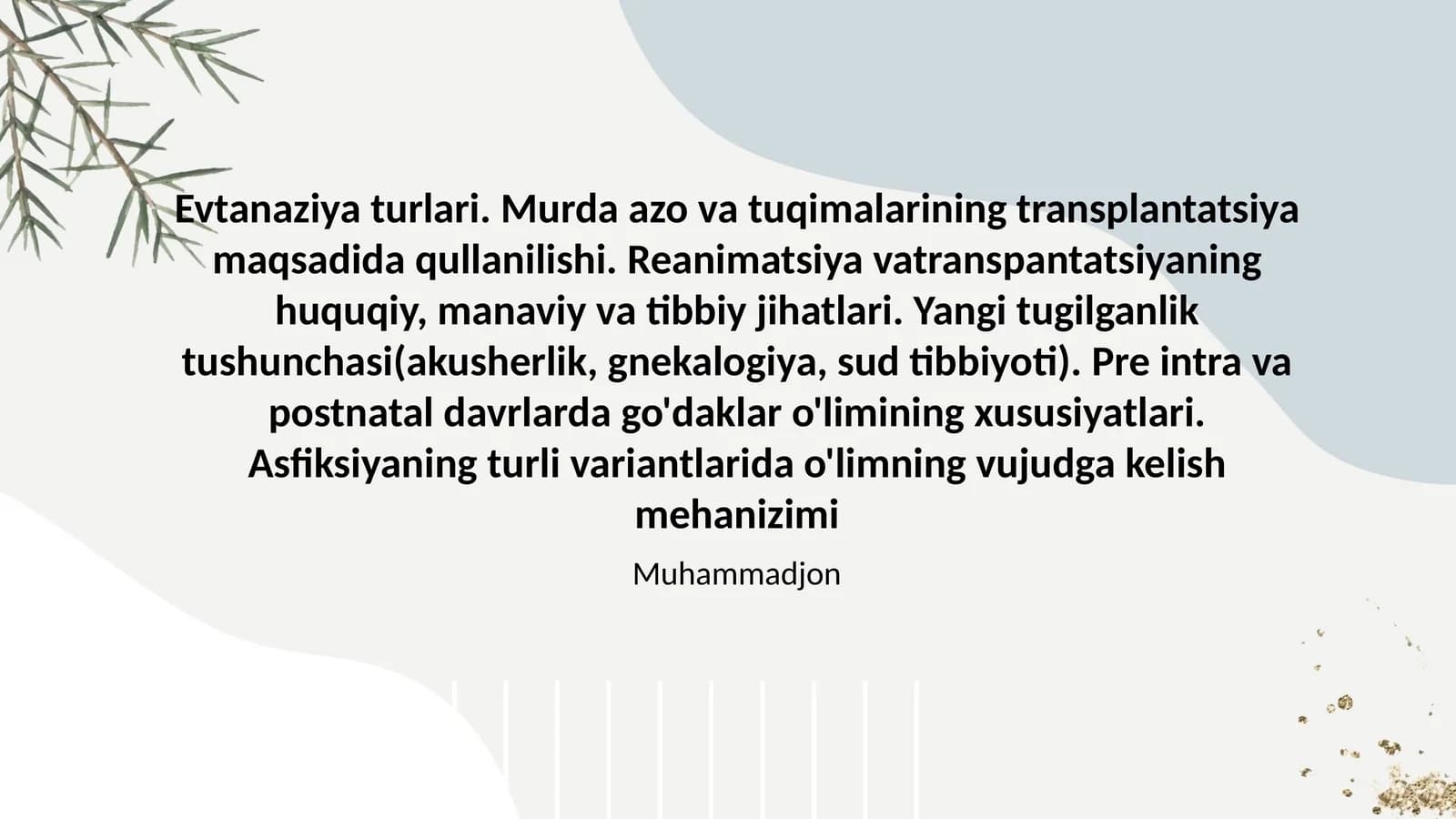 Evtanaziyaning tibbiy-huquqiy va axloqiy jihatlari