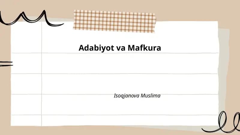 Adabiyot va Mafkura