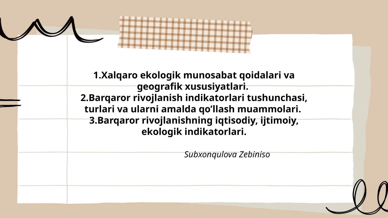 Xalqaro ekologik munosabat qoidalari va geografik xususiyatlari