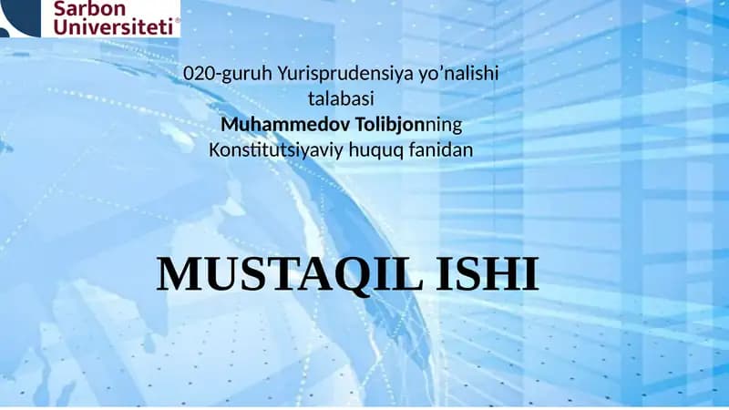 O'zbekiston Respublikasi konstitutsiyaviy huquqi normalari tushunchasi