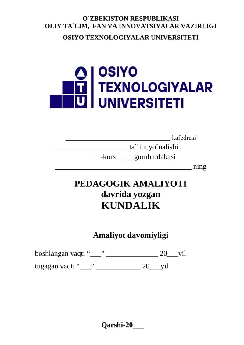 PEDAGOGIK AMALIYOTI