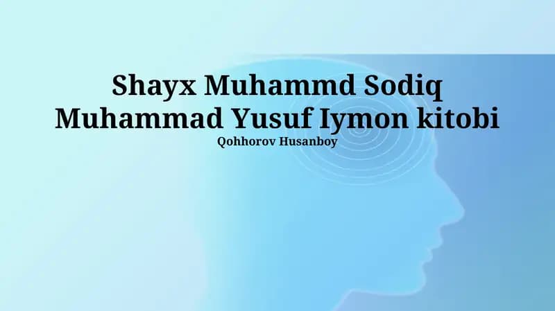 Shayx Muhammd Sodiq Muhammad Yusuf Iymon kitobi