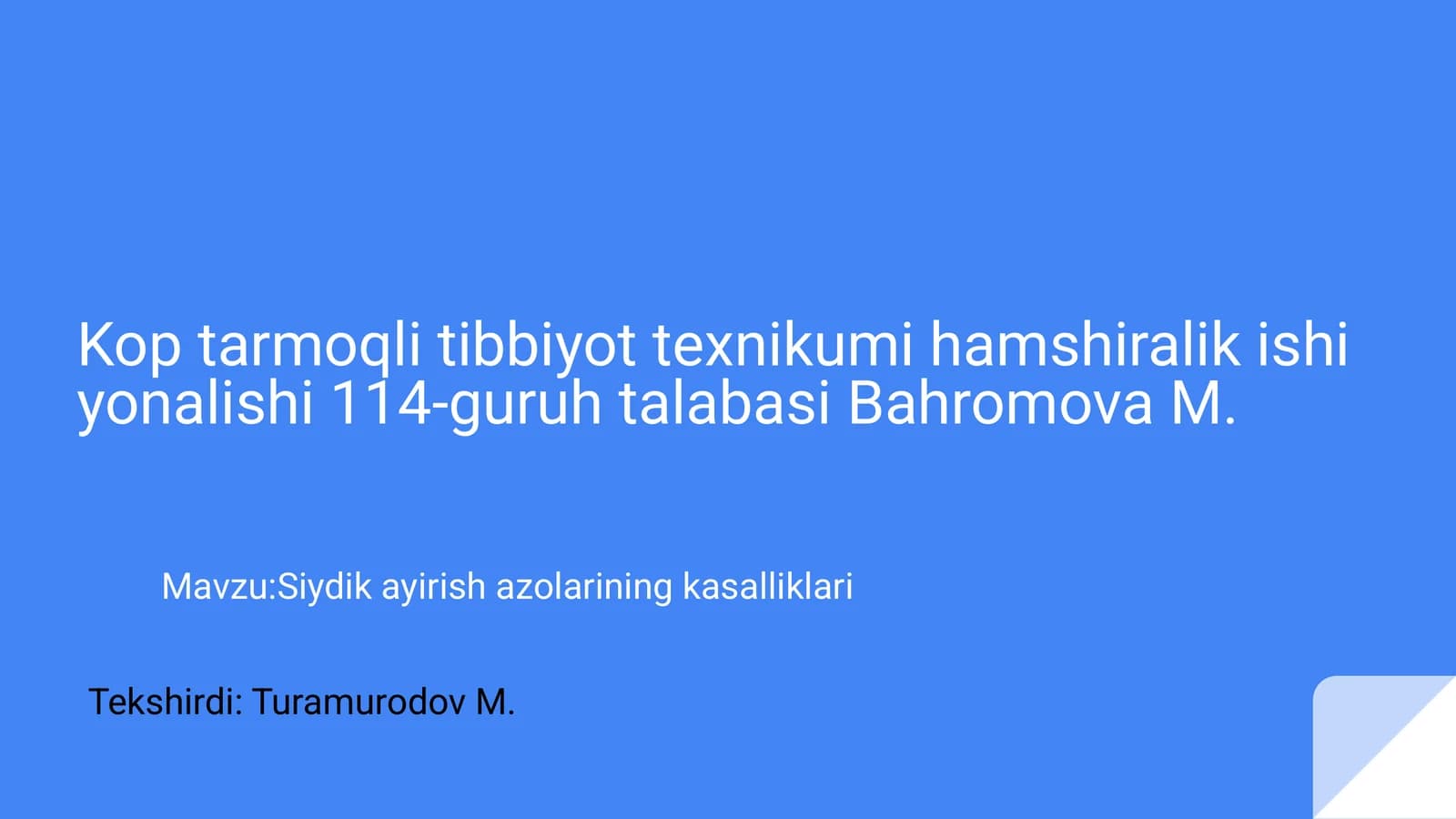 Siydik ayirish azolarining kasalliklari