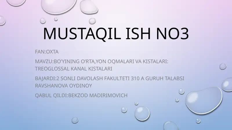 Treoglossal kanal kistalari