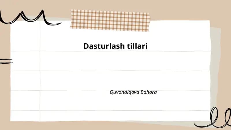 Dasturlash tillari