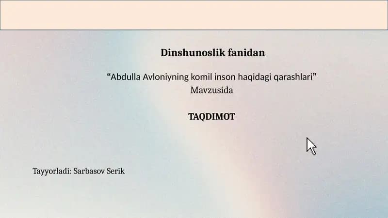 Abdulla Avloniyning komilinson haqidagi g'arashlari