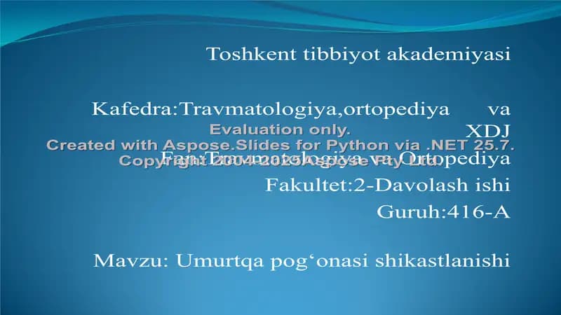 Umurtqa pogʻonasi shikastlanishi