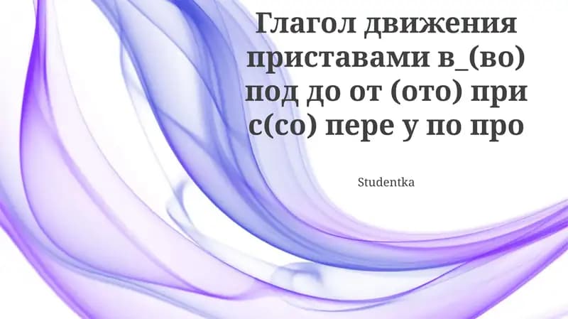 Глаголы движения в русском языке