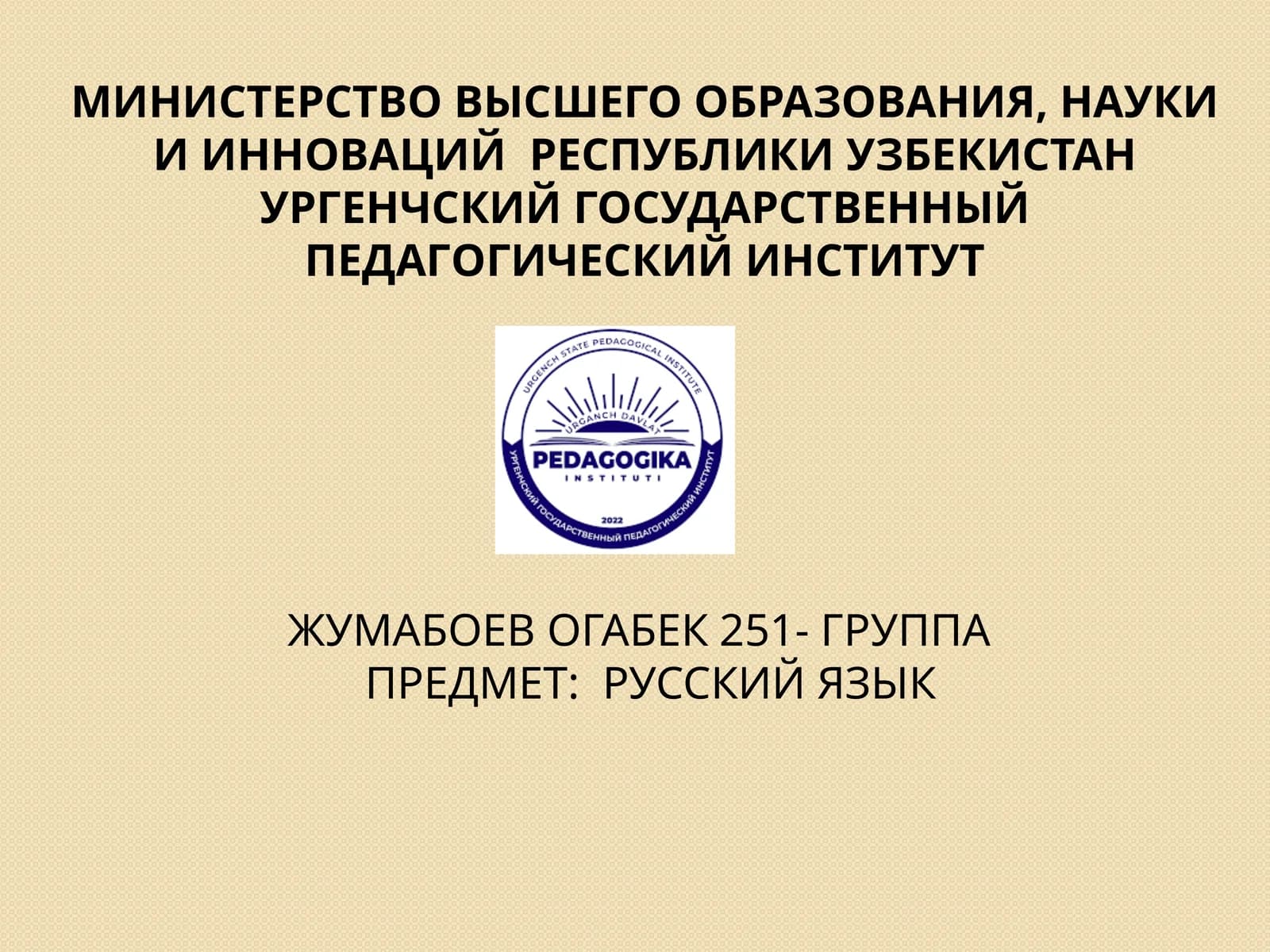 Мой первый педагогический опыт