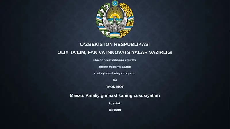 Amaliy gimnastikaning xususiyatlari