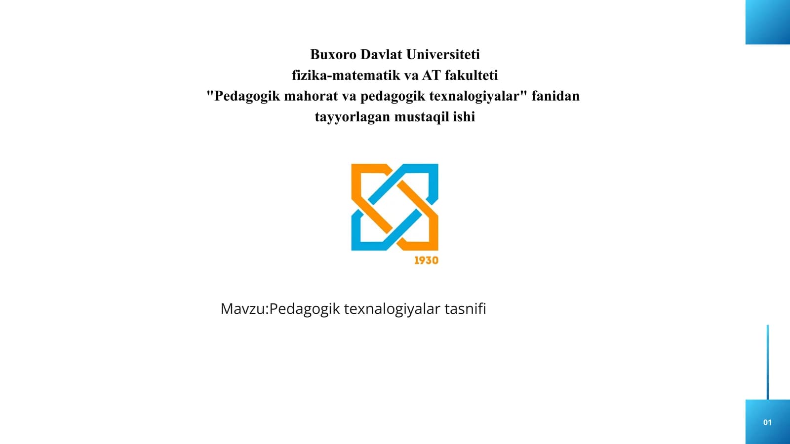 Pedagogik texnalogiyalar tasnifi