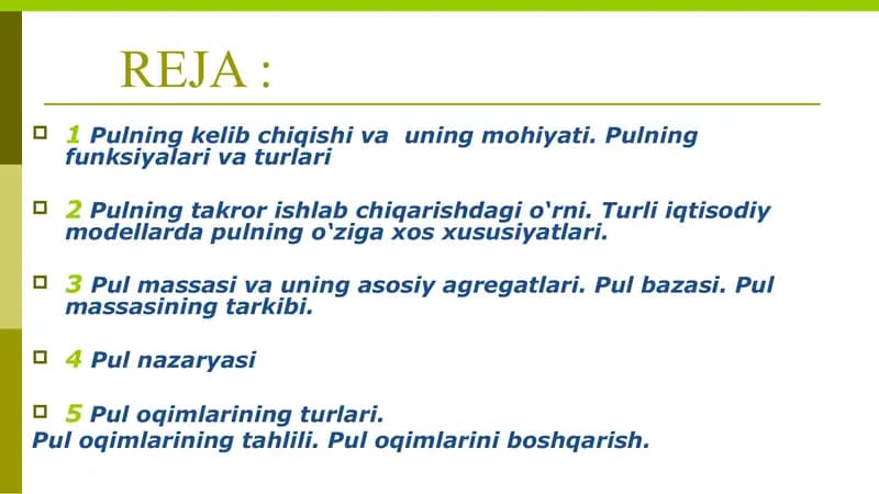 Pulning Kelib Chiqishi va Uning Mohiyati
