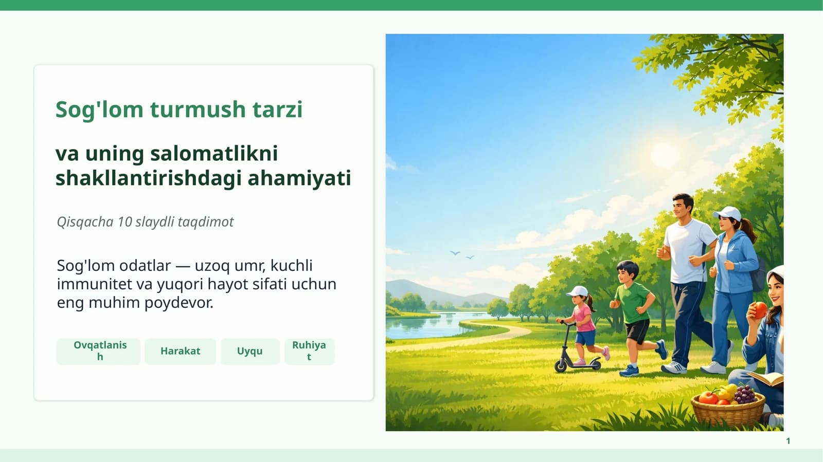 Turmush tarzi, Sog'lom hayot