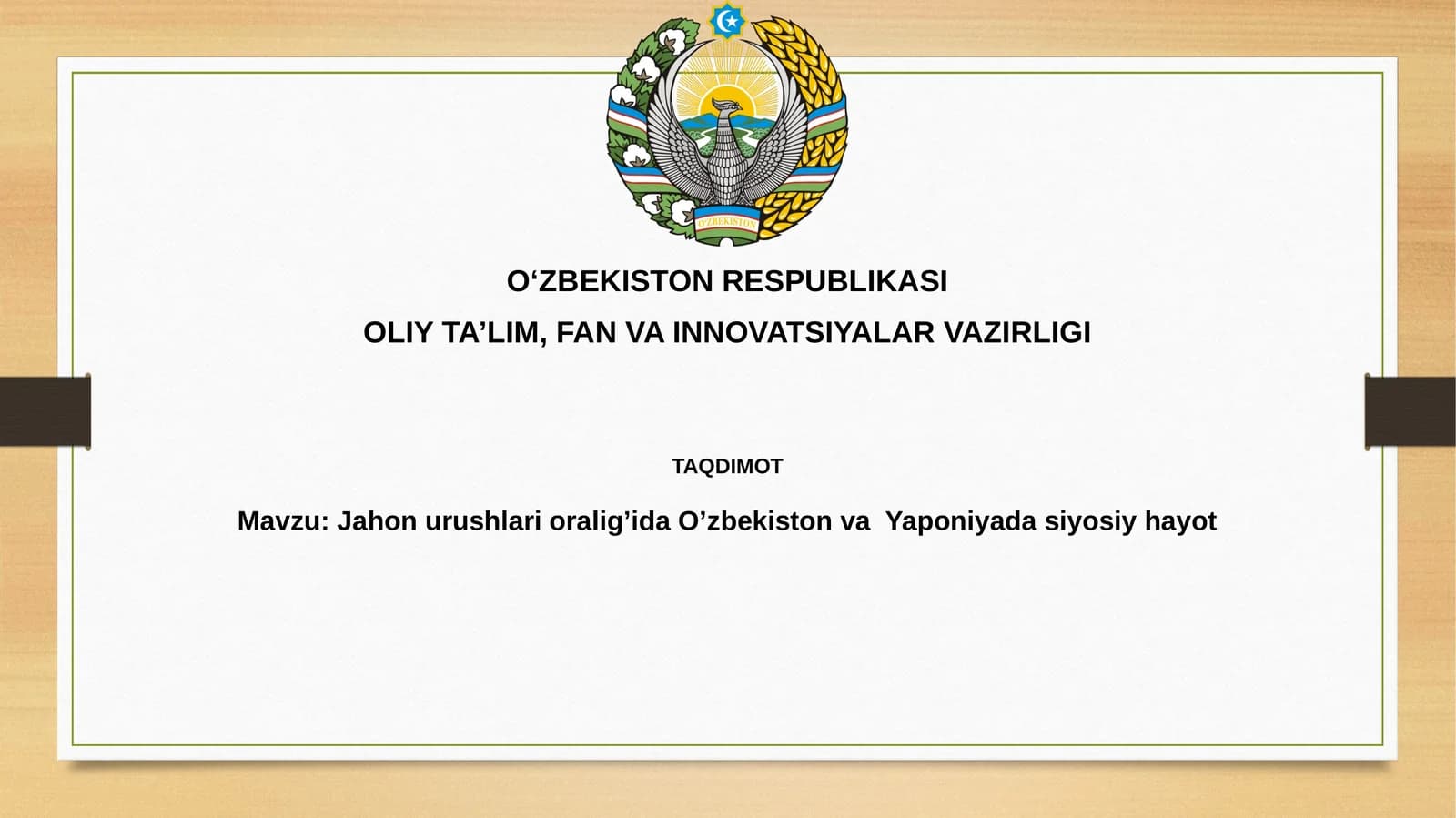 Jahon urushlari oraligʻida Oʻzbekiston va Yaponiya: Siyosiy tuzilmalar va ideologiyalar
