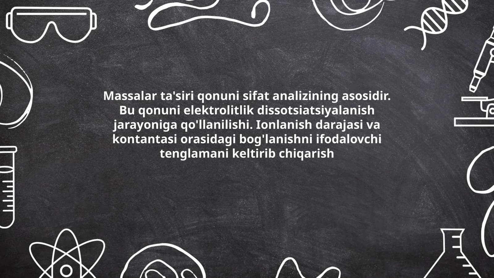 Massalar ta'siri qonuni sifat analizining asosidir