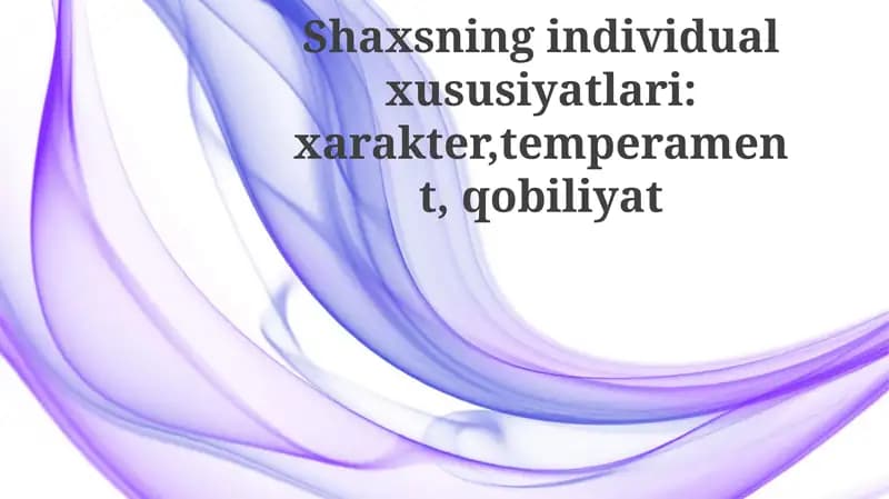 Qahramon: Asosiy xususiyatlari