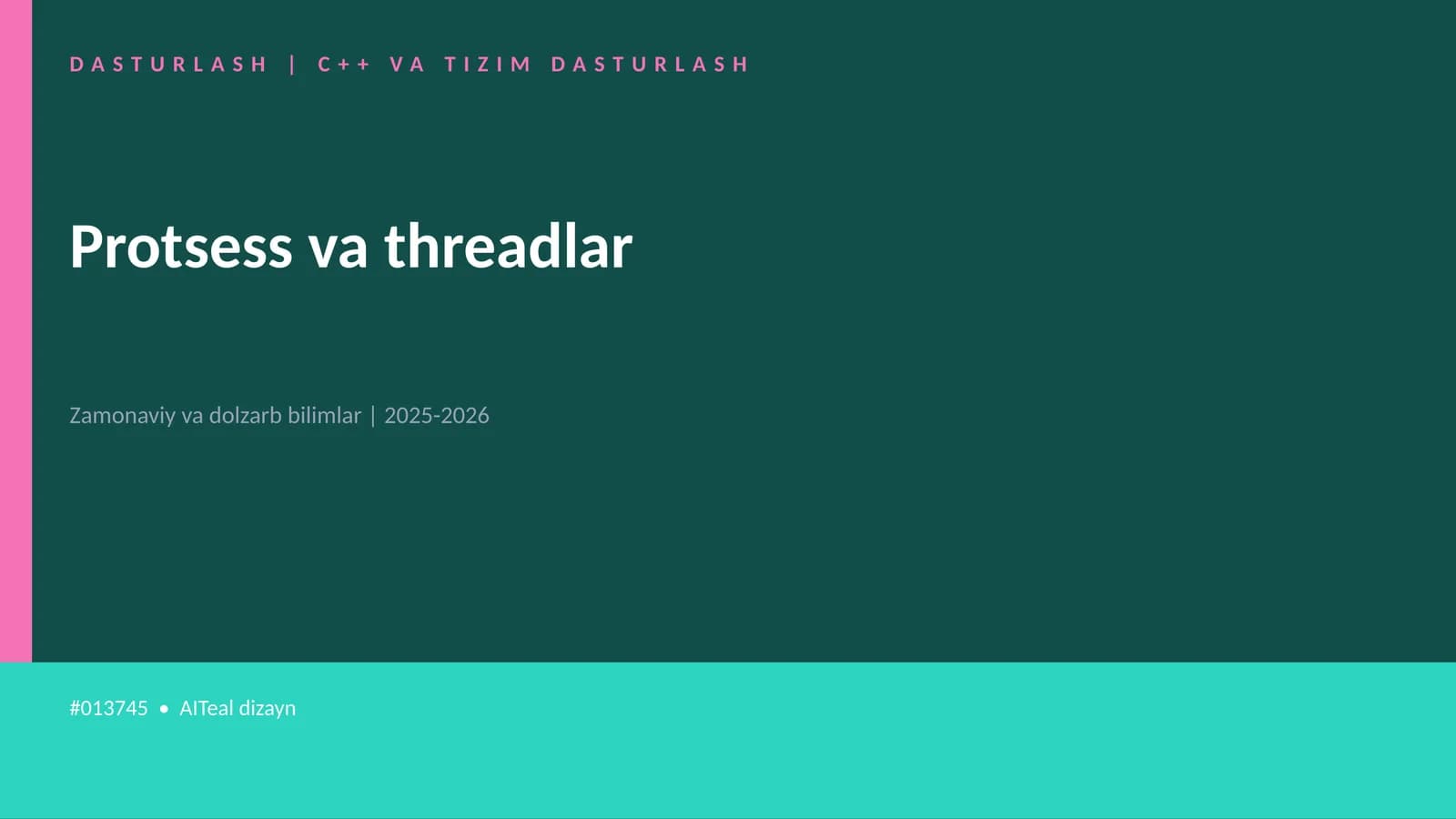 DASTURLASH | C++ VA TIZIM DASTURLASH