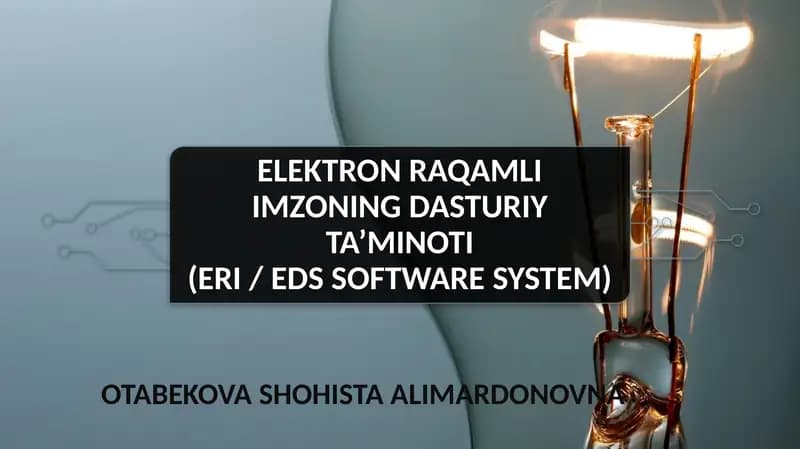 Elektronraqamliimzoningdasturiyta’minoti(ERI / EDS Software System)