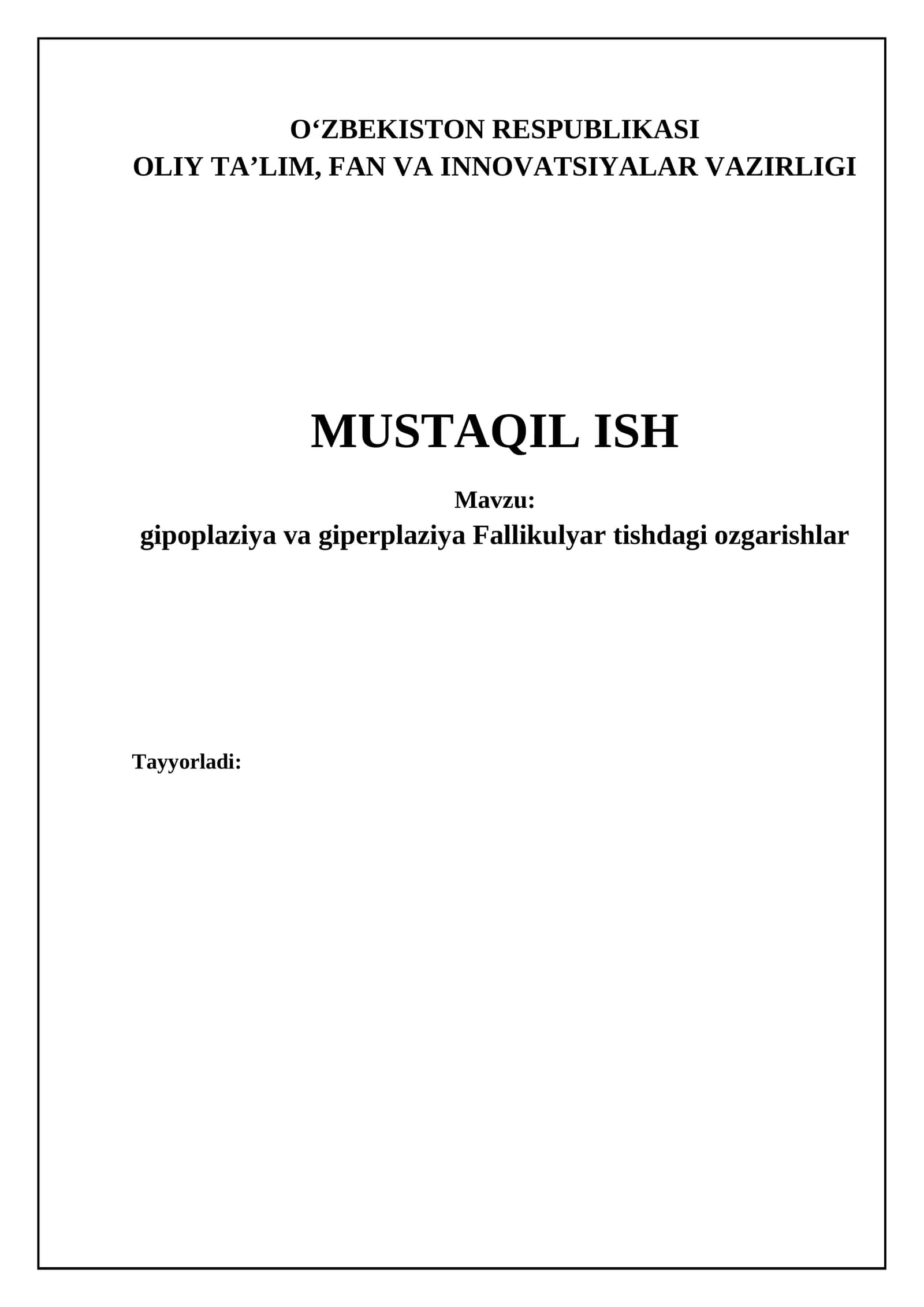 gipoplaziya va giperplaziya Fallikulyar tishdagi ozgarishlar