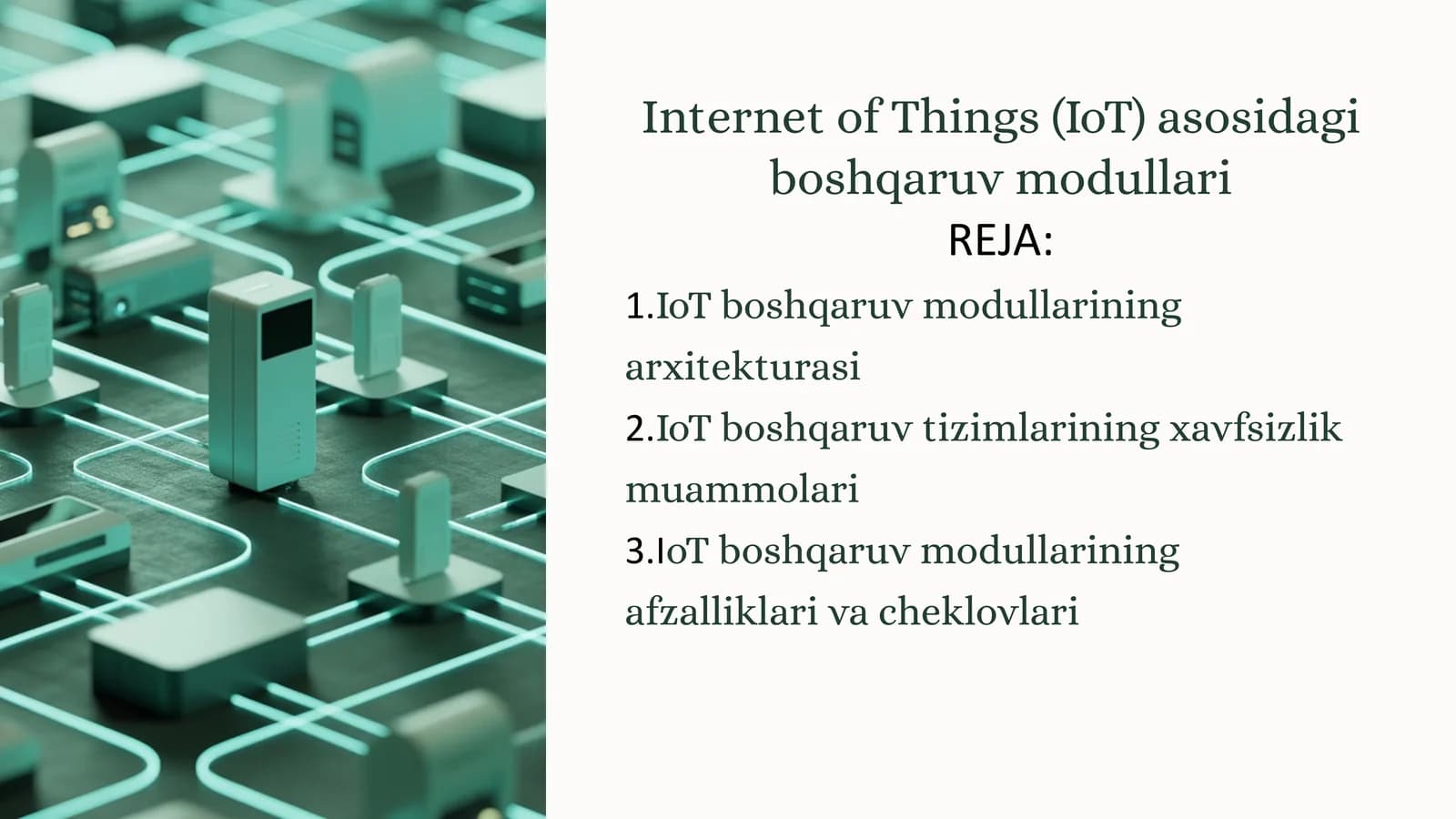 IoT asosidagi boshqaruv modullari