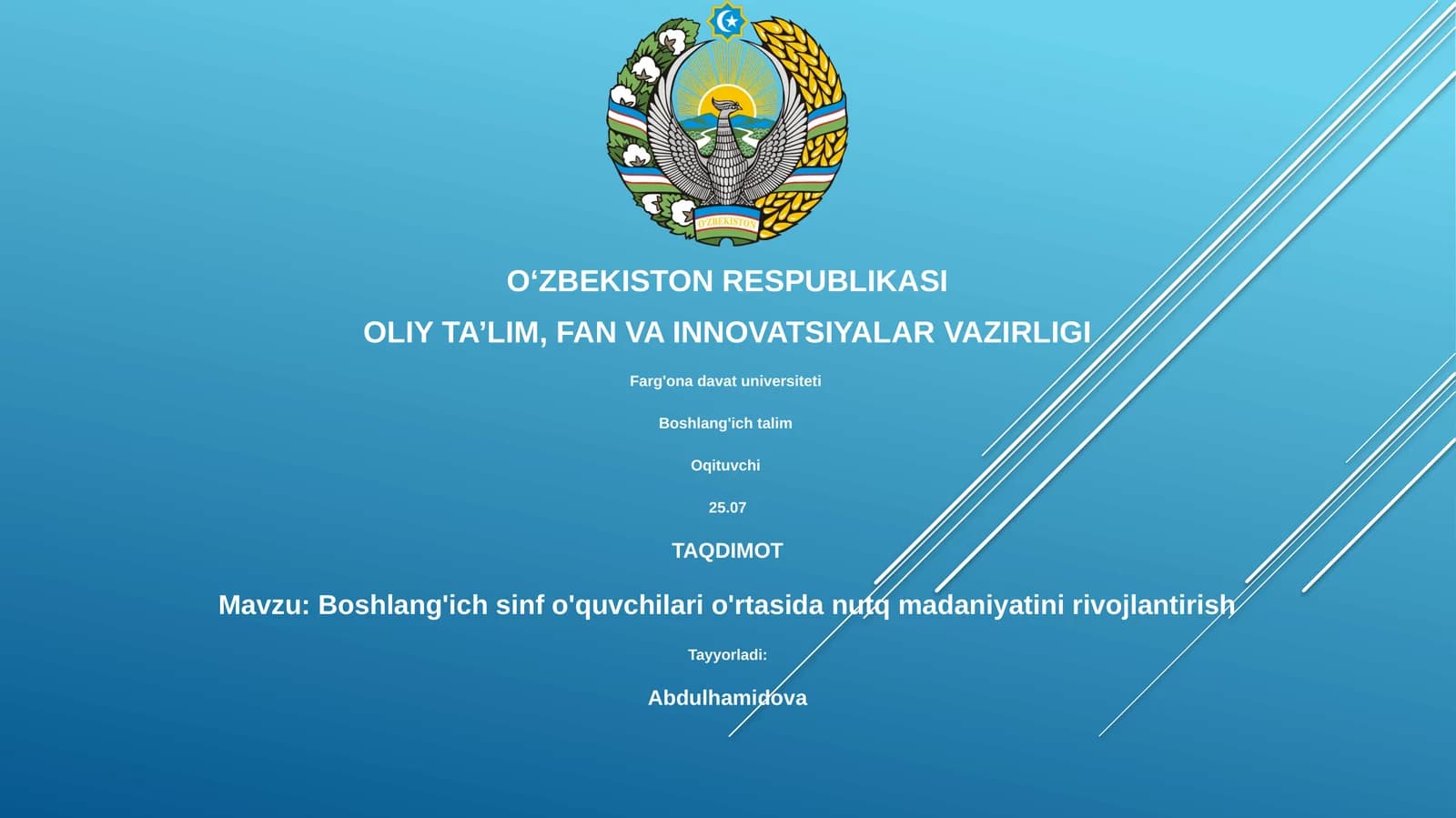 Nutq madaniyatini rivojlantirish