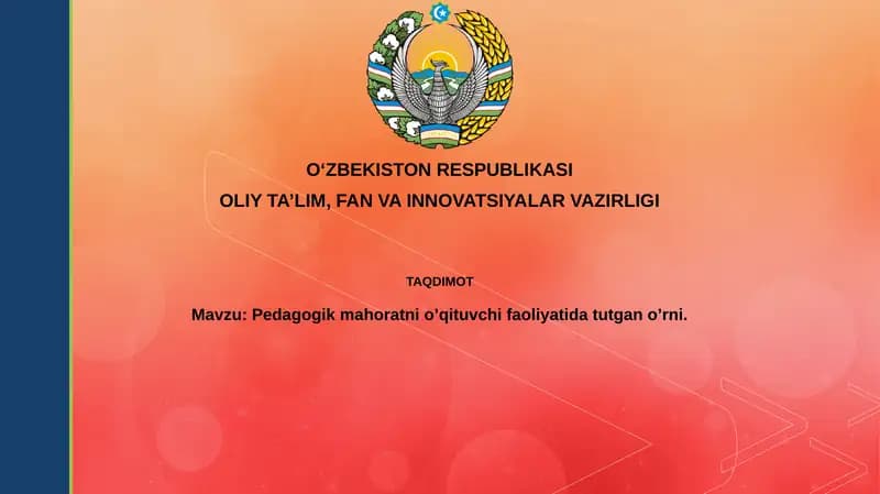 Pedagogik mahoratning asosiy elementlari