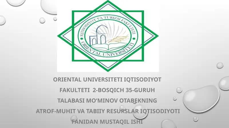 Iqlim o’zgarishi va ekologik masalalar