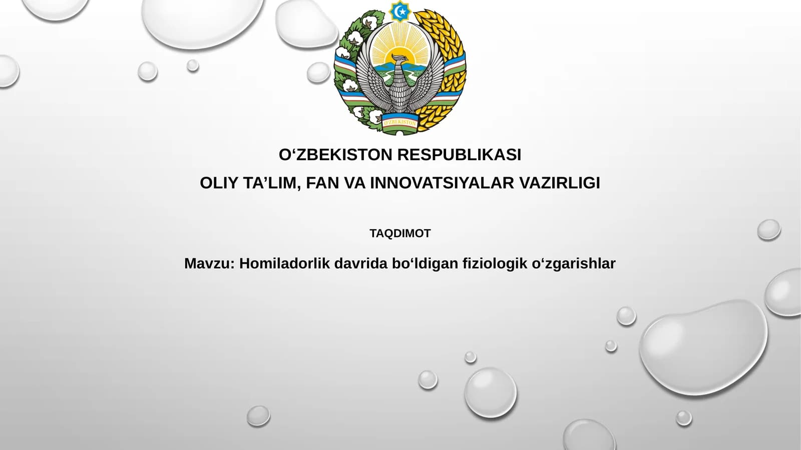 Homiladorlik davri fiziologik o'zgarishlar