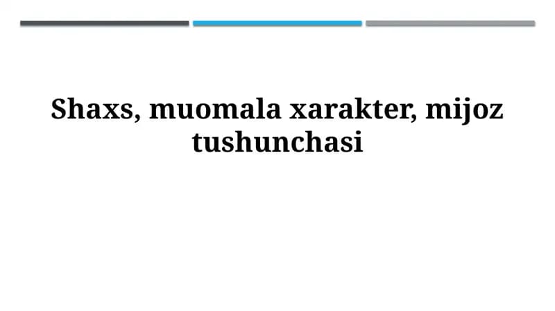 Shaxsiyat va Muloqot Psixologiyasi