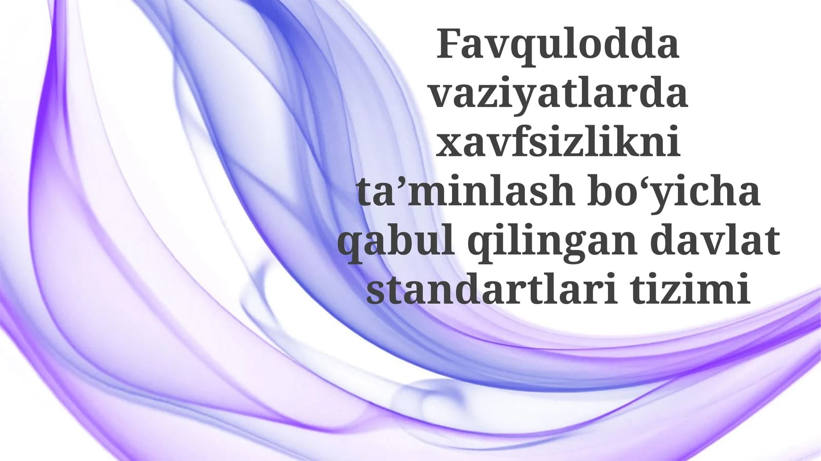 Milliy Favqulodda Vaziyat Xavfsizligi Standartlariga Kirish